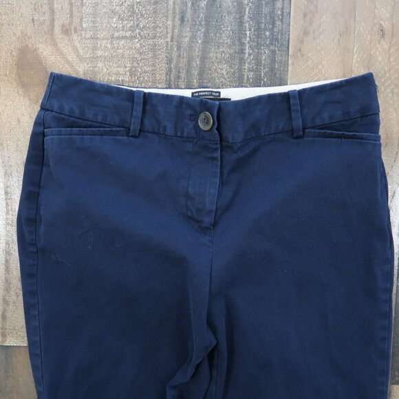 Talbots Size 4 Petite The Perfect Crop Navy Blue Dark Blue Cropped Chino Pants - Picture 4 of 7